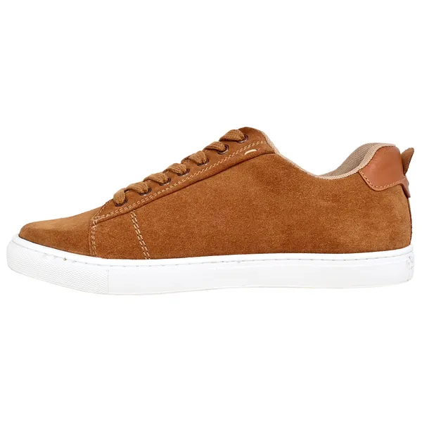 Camel_Suede_Lace-Up_Sneakers_For_Men