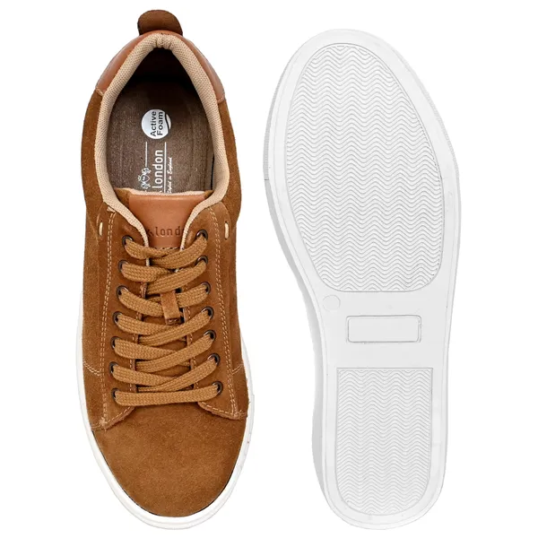 Camel_Suede_Lace-Up_Sneakers_For_Men