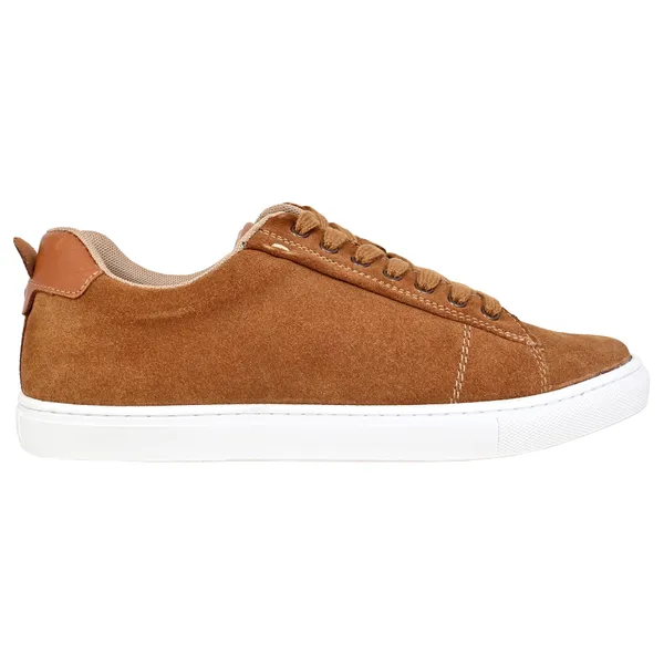 Camel_Suede_Lace-Up_Sneakers_For_Men