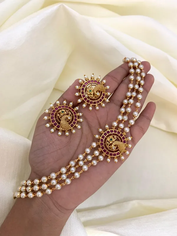 Latest_Peacock_Kemp_stone_High_raise_choker_set