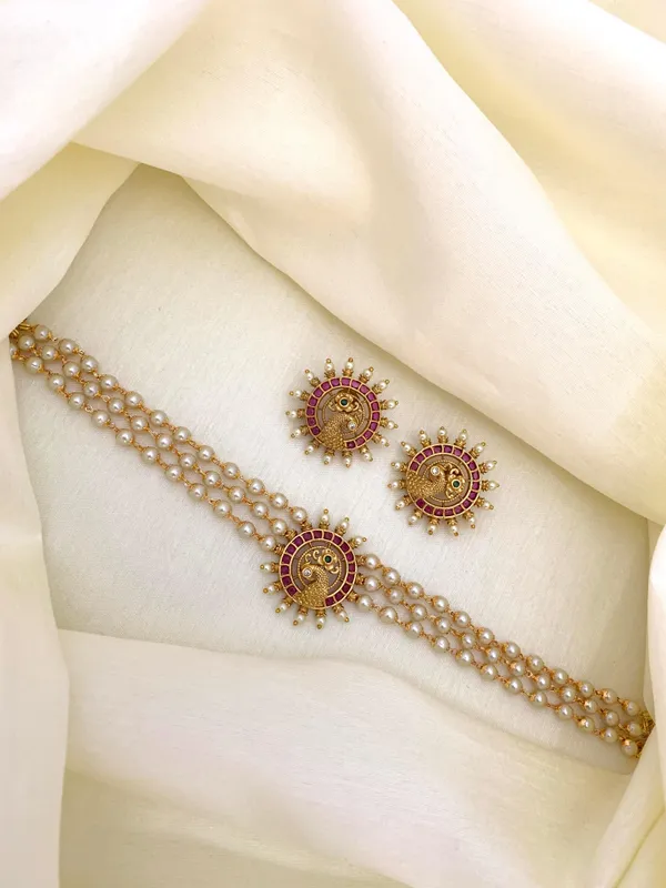 Latest_Peacock_Kemp_stone_High_raise_choker_set