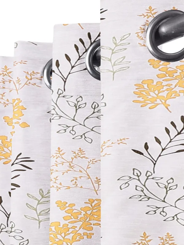 Pack_of_2_Cotton_Saftey_Orange_Bloom_Bliss_Printed_Collection_Loop_Curtainfor_Window_and_Door