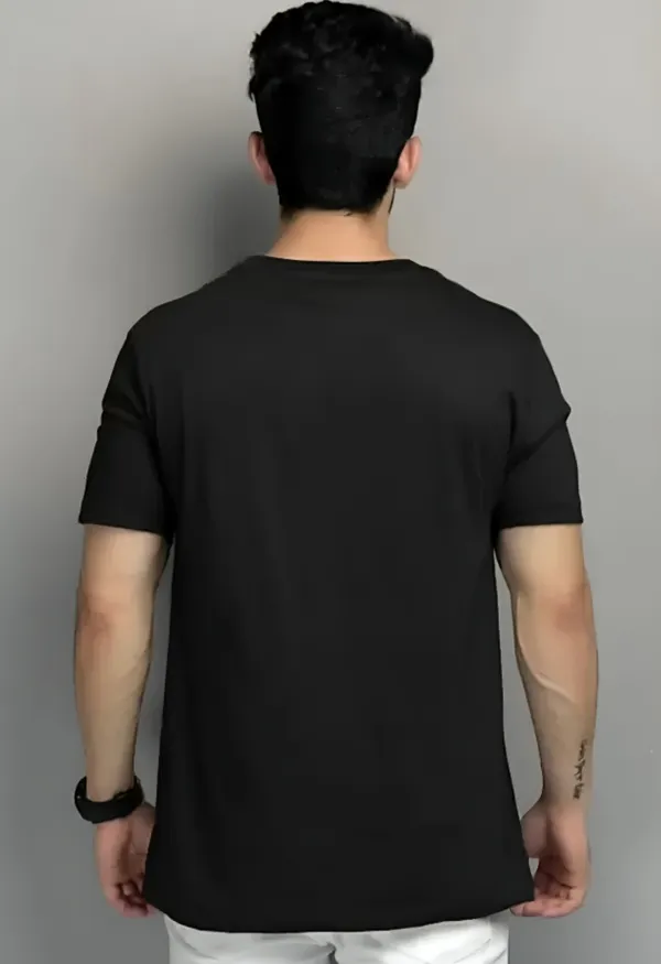 Black_Printed_Half_Sleeve_Cotton_T-Shirt_For_Men
