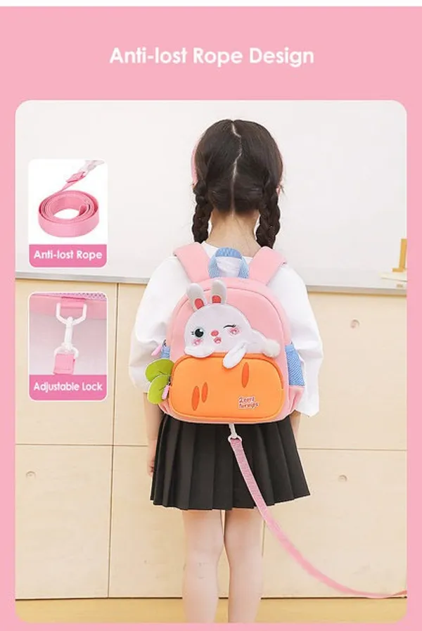 Pink_Backpack_Bag_For_Kindergarten_Preschool_Toddler_School_Kids_|_Cute_Rabbit_Carrot_Design_|_Large_Capacity