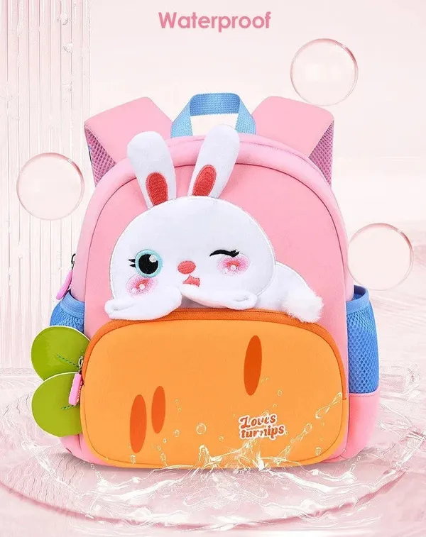 Pink_Backpack_Bag_For_Kindergarten_Preschool_Toddler_School_Kids_|_Cute_Rabbit_Carrot_Design_|_Large_Capacity
