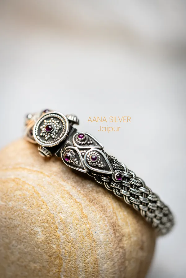 925_Pure_Sterling_Silver_|_Aabharan_Statement_Unique_Bracelet_|_Well_Stamped_&_Hallmarked