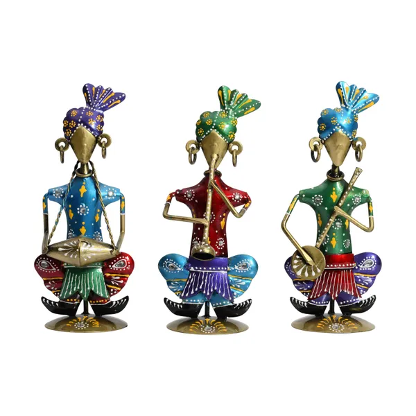 Set_Of_3_Multicolor_Metal_Musician_Playing_Instrument_For_Living_Room_|_Home_|_Office_|_Bedroom