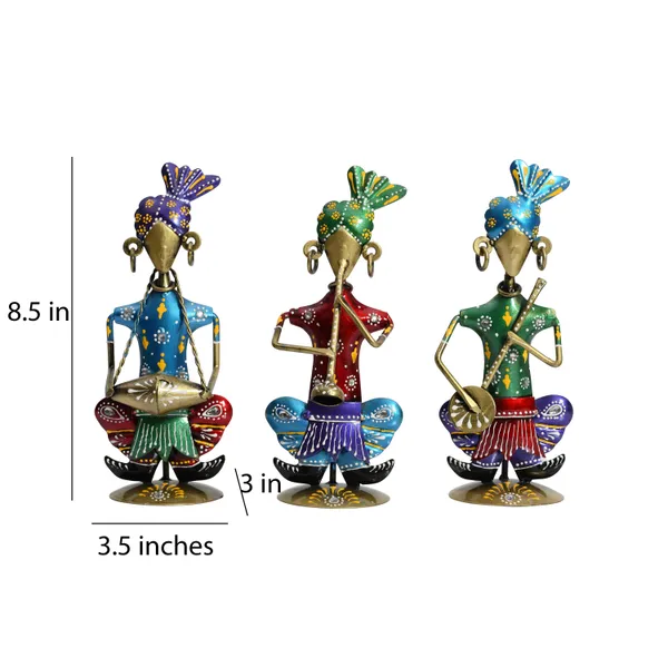 Set_Of_3_Multicolor_Metal_Musician_Playing_Instrument_For_Living_Room_|_Home_|_Office_|_Bedroom