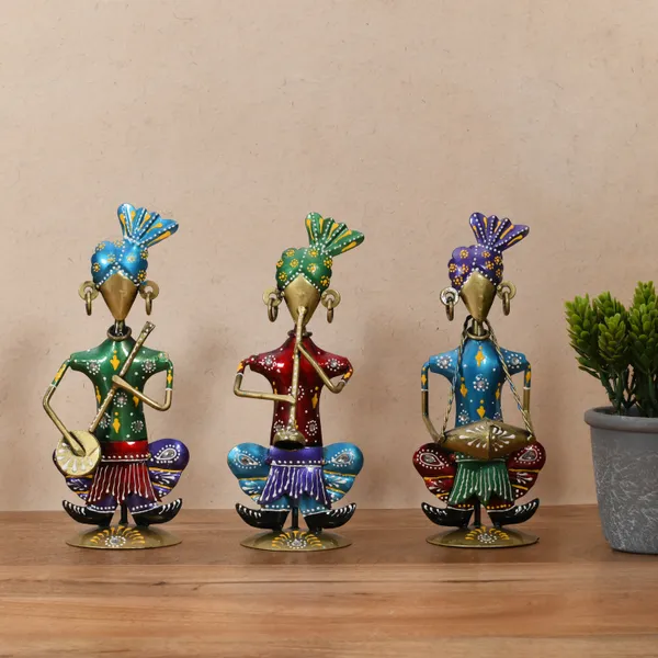 Set_Of_3_Multicolor_Metal_Musician_Playing_Instrument_For_Living_Room_|_Home_|_Office_|_Bedroom