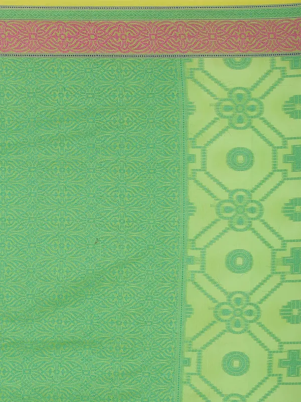 Green_Cotton_Blend_Banarasi_Sarees_For_Women