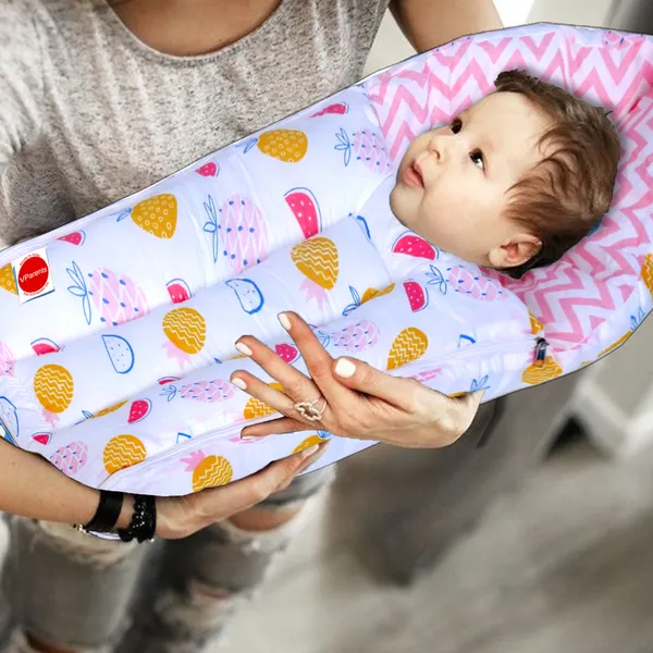 Fruity_Baby_4_Piece_Bedding_Set_with_Pillow_and_Bolsters_Sleeping_Bag_and_Bedding_Set_Combo_(Pink)