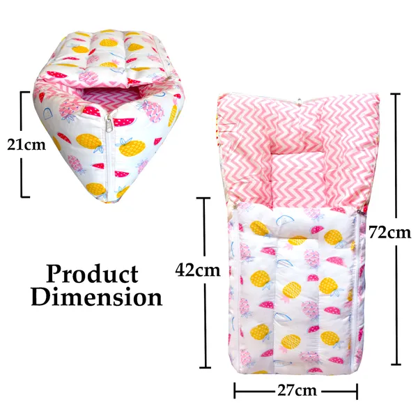Fruity_Baby_4_Piece_Bedding_Set_with_Pillow_and_Bolsters_Sleeping_Bag_and_Bedding_Set_Combo_(Pink)