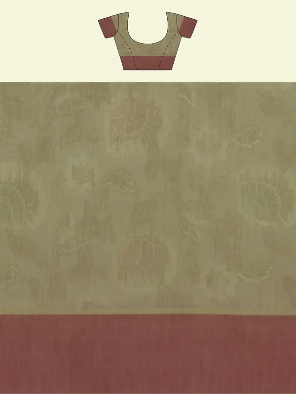 Beige_Cotton_Blend_Banarasi_Sarees_For_Women