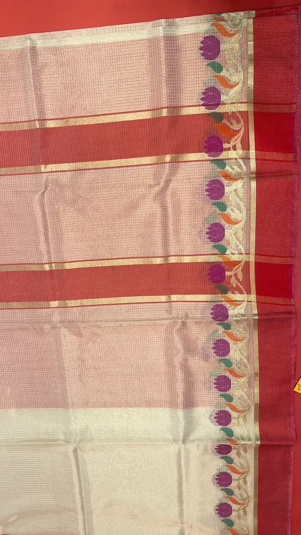 Beige_Silk_Blend_Banarasi_Sarees_For_Women
