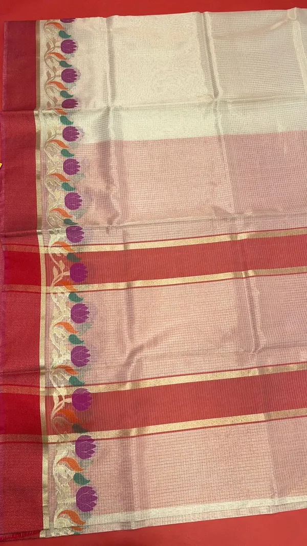 Beige_Silk_Blend_Banarasi_Sarees_For_Women