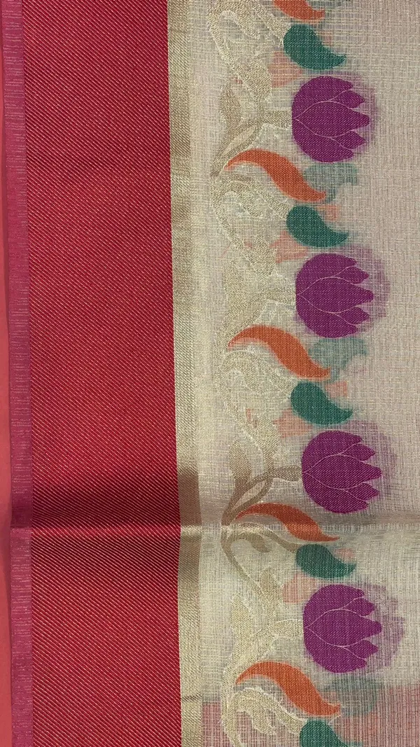 Beige_Silk_Blend_Banarasi_Sarees_For_Women