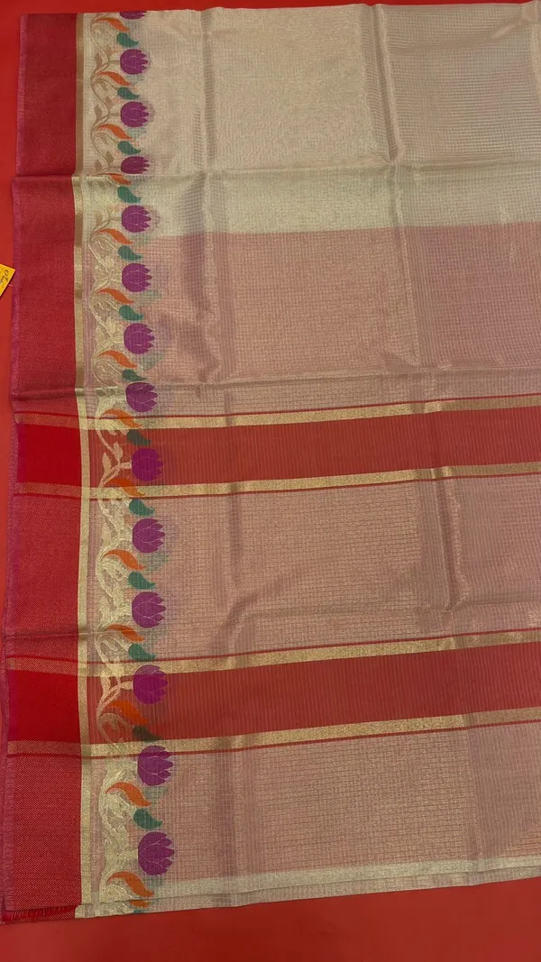 Beige_Silk_Blend_Banarasi_Sarees_For_Women
