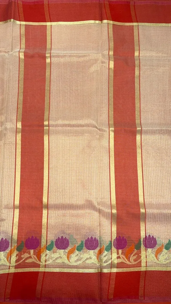 Beige_Silk_Blend_Banarasi_Sarees_For_Women