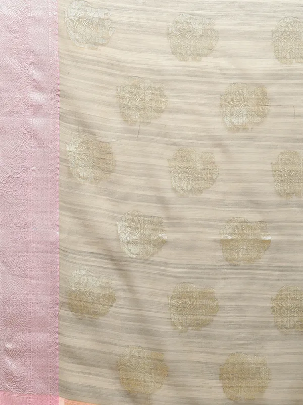 Grey_Matka_Silk/Silk_Blend_Banarasi_Sarees_For_Women