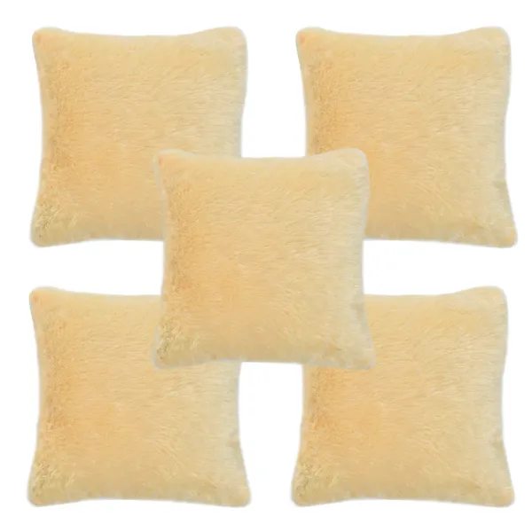 220TC_Luxury_Heavy_FURR_Decorative_Cushion_Cover_16_x_16_inch_-_Set_of_5_-_Beige