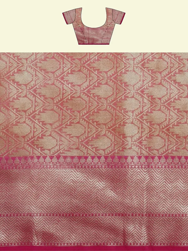 Beige_Cotton_Blend_Banarasi_Sarees_For_Women