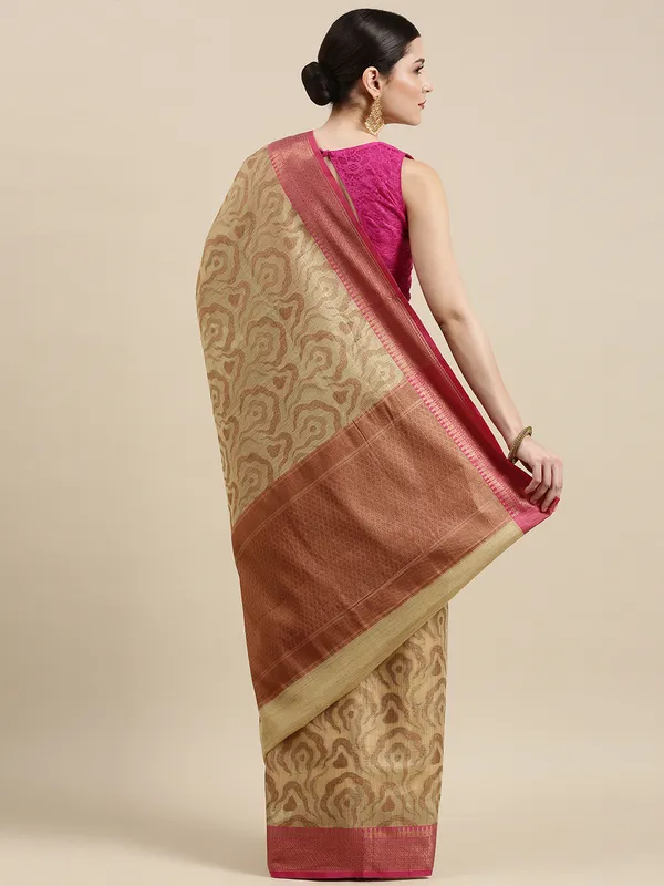 Beige_Baswada_Tissue_Banarasi_Sarees_For_Women