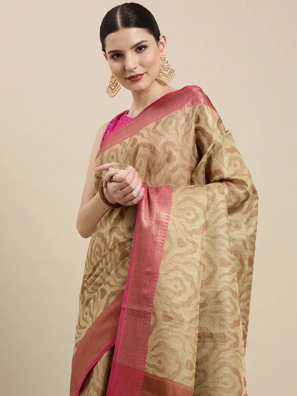 Beige_Baswada_Tissue_Banarasi_Sarees_For_Women