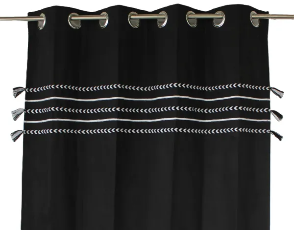 Pack_of_2_Cotton_Black_Boho_Braids_Collection_Curtain_Set_for_Window_and_Door