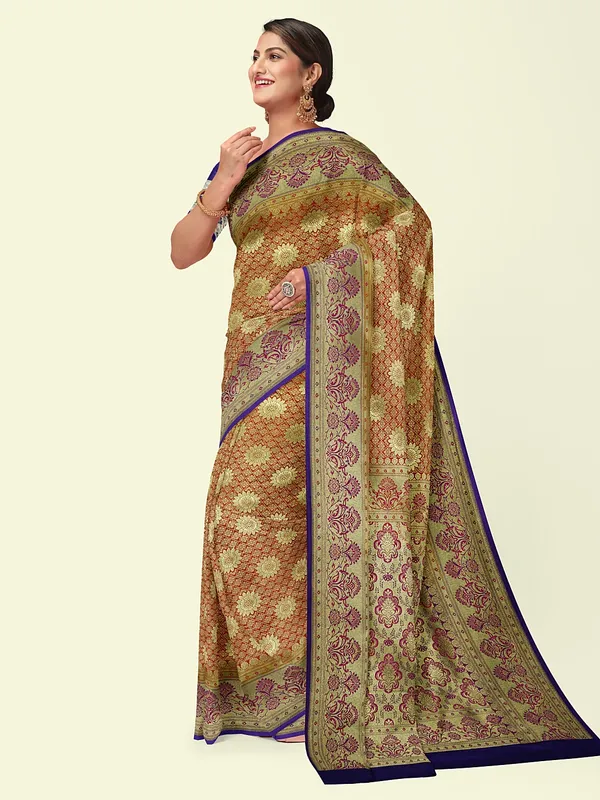 Red_Satin_Silk_Banarasi_Sarees_For_Women