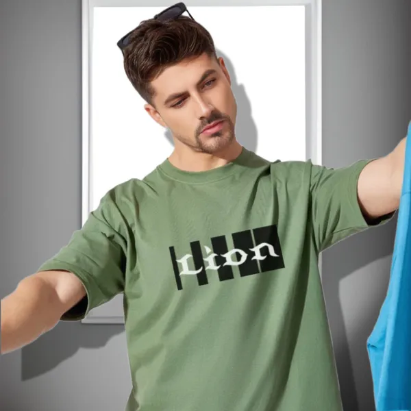 Green_Oversized_Printed_Half_Sleeve_Cotton_T-Shirt_For_Men