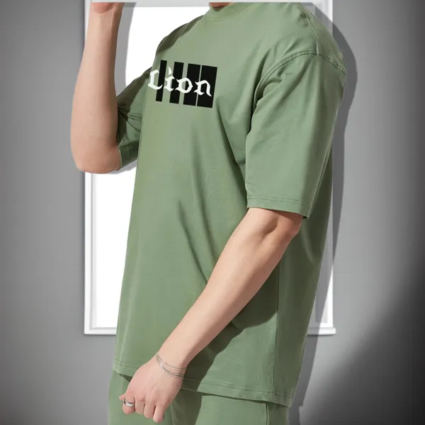 Green_Oversized_Printed_Half_Sleeve_Cotton_T-Shirt_For_Men