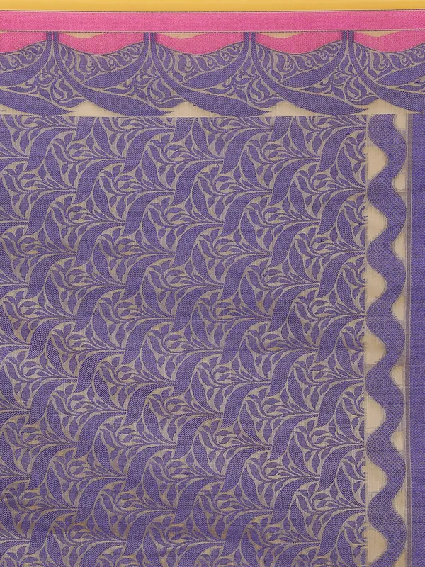 Cream_Cotton_Blend_Banarasi_Sarees_For_Women