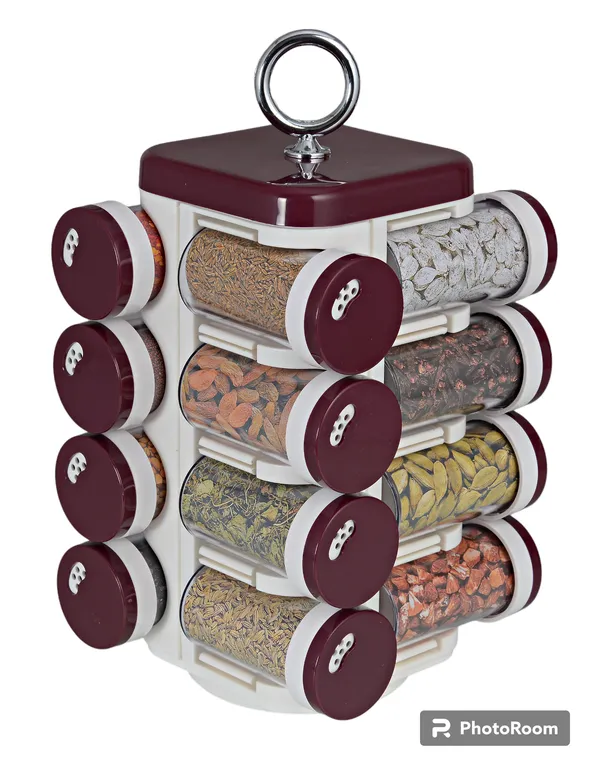 Spice_Rack_Kitchen_Mate_16_Jar_(Burgandy)