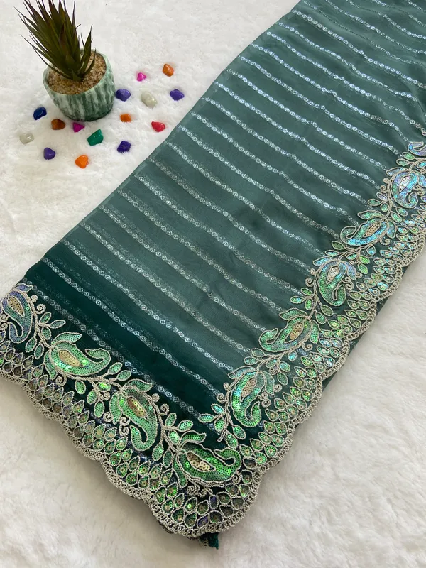 Zivah_Rama_Green_–_Diwali_Special_|_Kajju_Katri_Pedding_Saree_with_Embroidery_&_Sequence_Work,_Cutwork_Border_&_Heavy_Embroidery