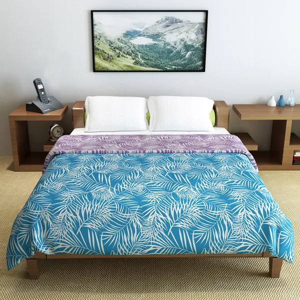 Printed_Double_Comforter_for_Mild_Winter_(Polyester,_Purple,_Blue)