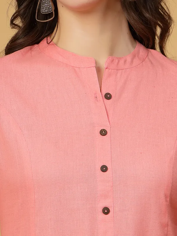 Pink_Cotton_Solid_Kurta_With_Printed_Flair_Palazzo_Bottom_Set