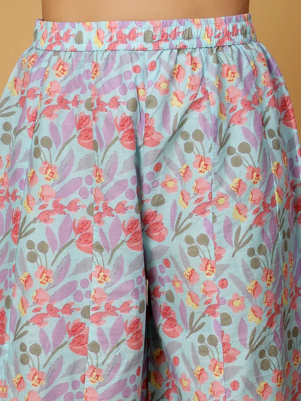 Pink_Cotton_Solid_Kurta_With_Printed_Flair_Palazzo_Bottom_Set