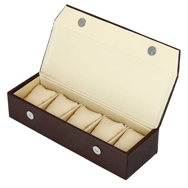 Watch_Box_Organizer_Holder_Jewelry_Accessories_Display_Storage_Case_Watch_Organiser_Collection_Box_5_Slots_In_PU_Leather_For_Men_Women_Brown_Color