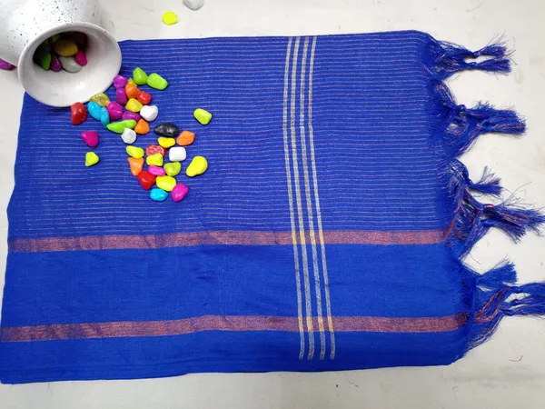 Blue_Khadi_Cotton_All_Over_Zari_Saree