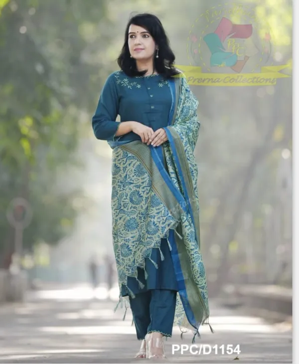 Till_Blue_COTTON_Printed_Kurta_Set_For_Women