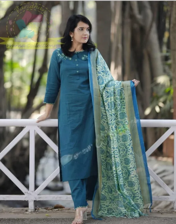 Till_Blue_COTTON_Printed_Kurta_Set_For_Women