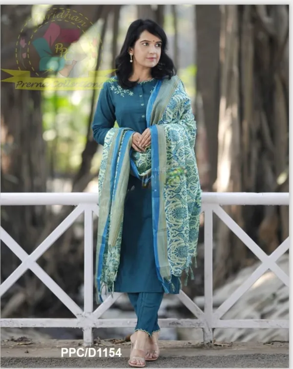 Till_Blue_COTTON_Printed_Kurta_Set_For_Women