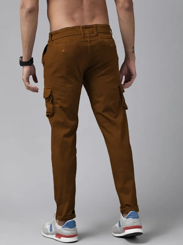 Khaki_Cotton_Blend_Solid_Mens_Cargo