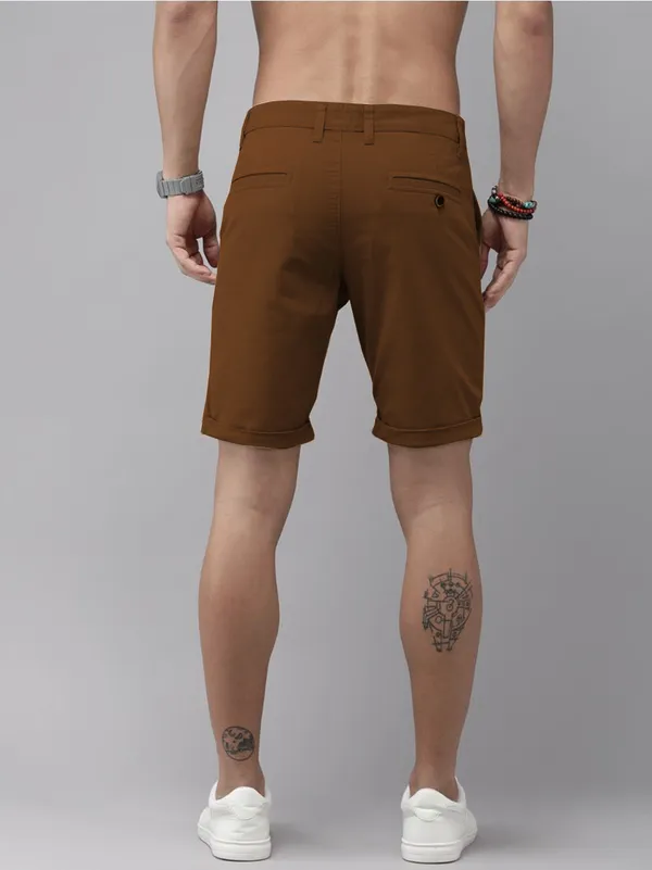 Khaki_Cotton_Blend_Premium_Solid_Chino_Shorts_For_Men