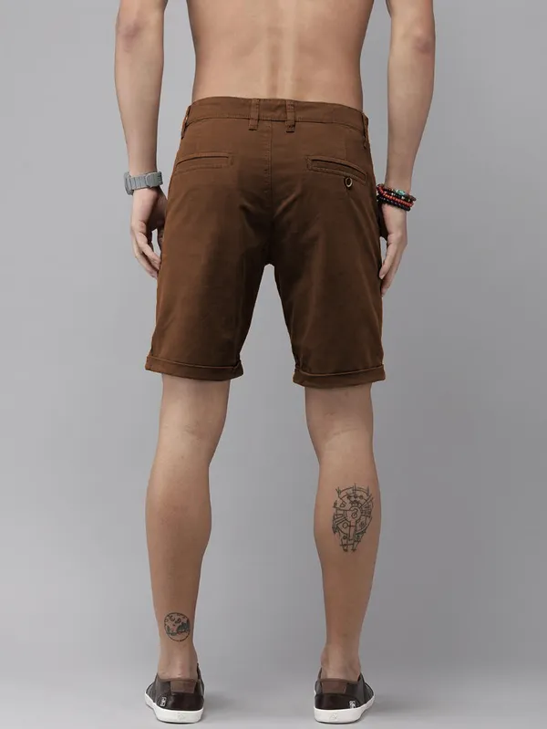 Khaki_Cotton_Blend_Premium_Solid_Men_Chino_Shorts_For_Men