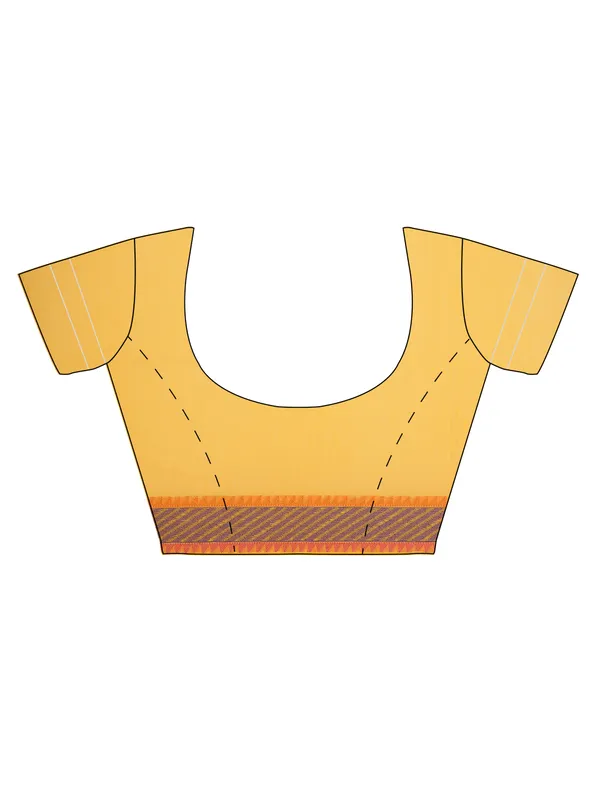 Yellow_Cotton_Blend_Banarasi_Sarees_For_Women