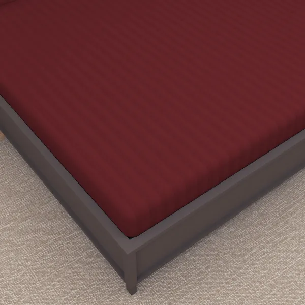 _100%_Cotton_220_TC_Italian_Stripes_Flat_King_Size_Bedsheet_With_2_Pillow_Cover_(108_x_108_Inch,_BURGUNDY)