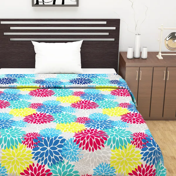 Floral_Single_Dohar_for_AC_Room_(Polyester,_Blue_and_Pink)