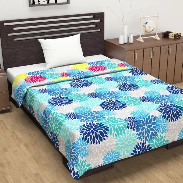 Floral_Single_Dohar_for_AC_Room_(Polyester,_Blue_and_Pink)