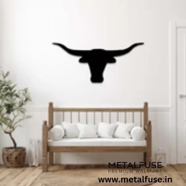 Wooden_Wall_Art_for_Home_Decoration__|_Texas_Longhorn__|_Black